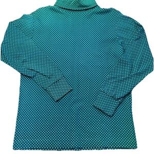 Robert ☘️ Scott Woman's 100% Cotton St Patrick's Green Polkadot Top. Size L VTG